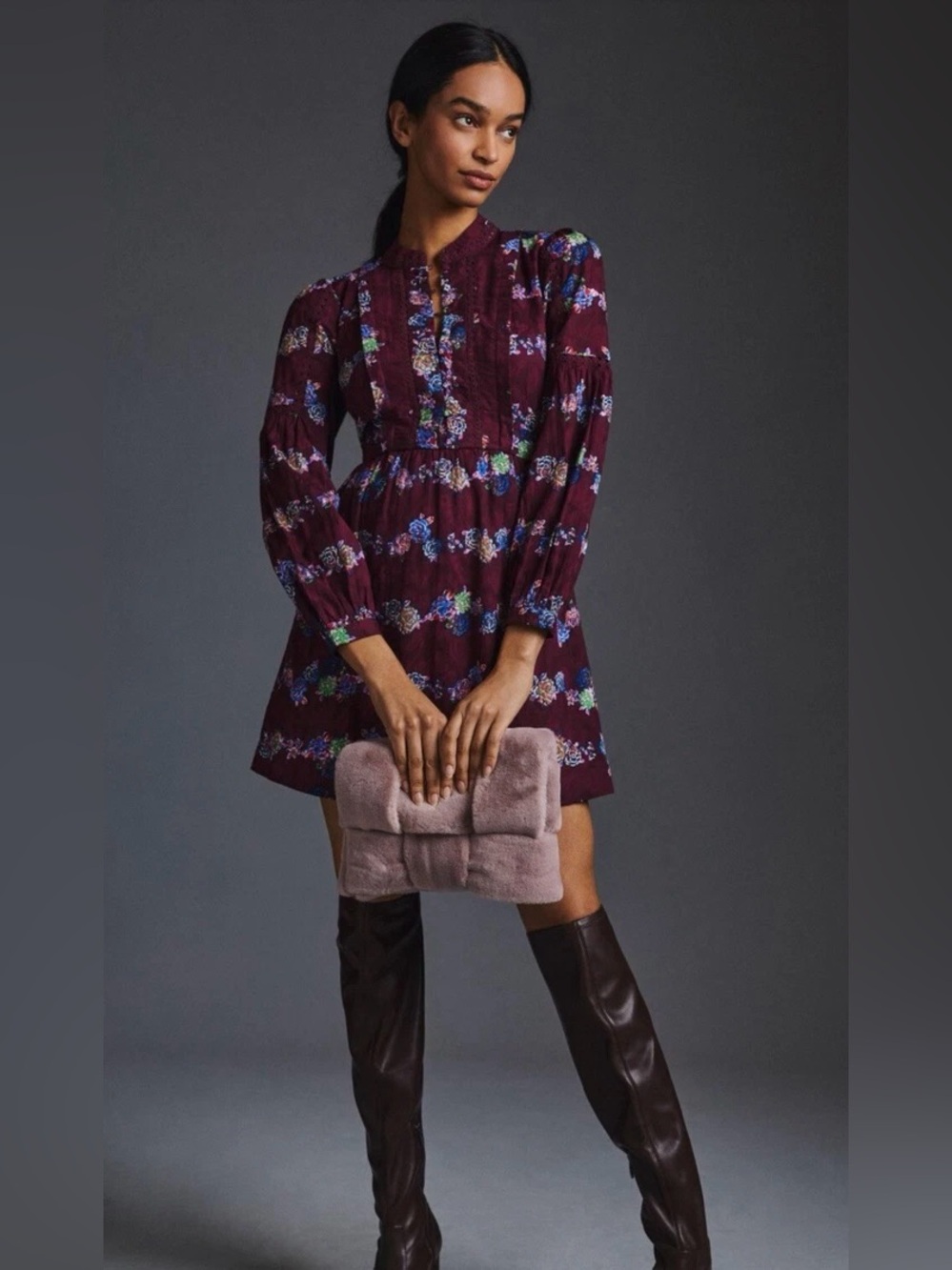 Anthropologie Mini Tunic Dress in Purple